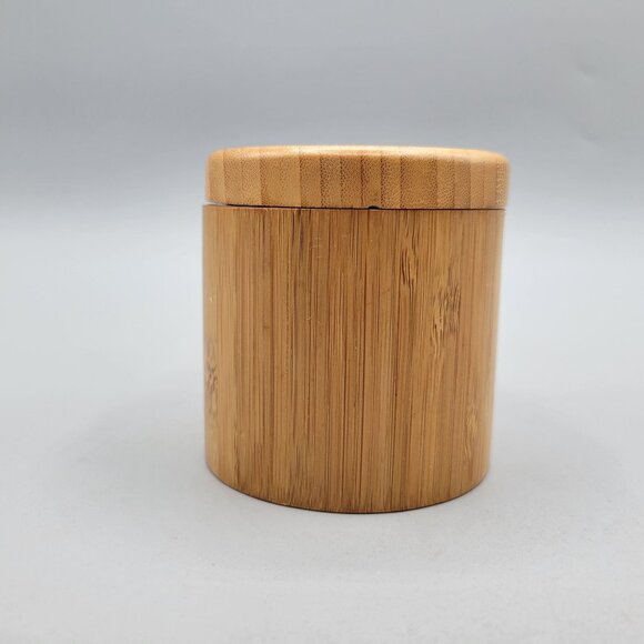 Teardrop Bamboo Salt Storage Box With Twist Hinged Lid - Picture 2 of 7